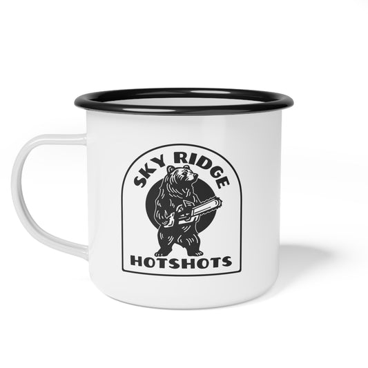 Sky Ridge Hotshots Enamel Camp Cup - Rustic Coffee Mug, Adventure Travel Mug, Campfire Drinkware, Nature Lover Gift, Outdoor Essentials