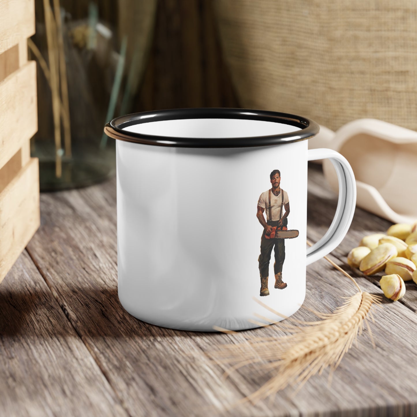 Sky Ridge Hotshots Enamel Camp Cup - Rustic Coffee Mug, Adventure Travel Mug, Campfire Drinkware, Nature Lover Gift, Outdoor Essentials